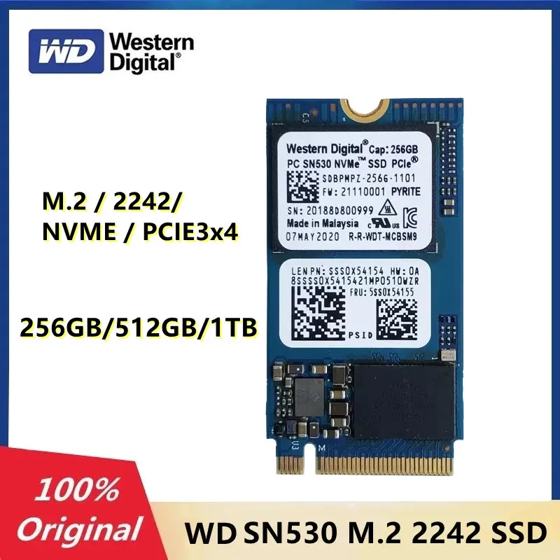 New Western Digital WD SN530 1TB 512GB 256GB NVMe M.2 2242 SSD Internal Hard Drive For Microsoft Surface Pro X/7+/8 Laptop 3/4