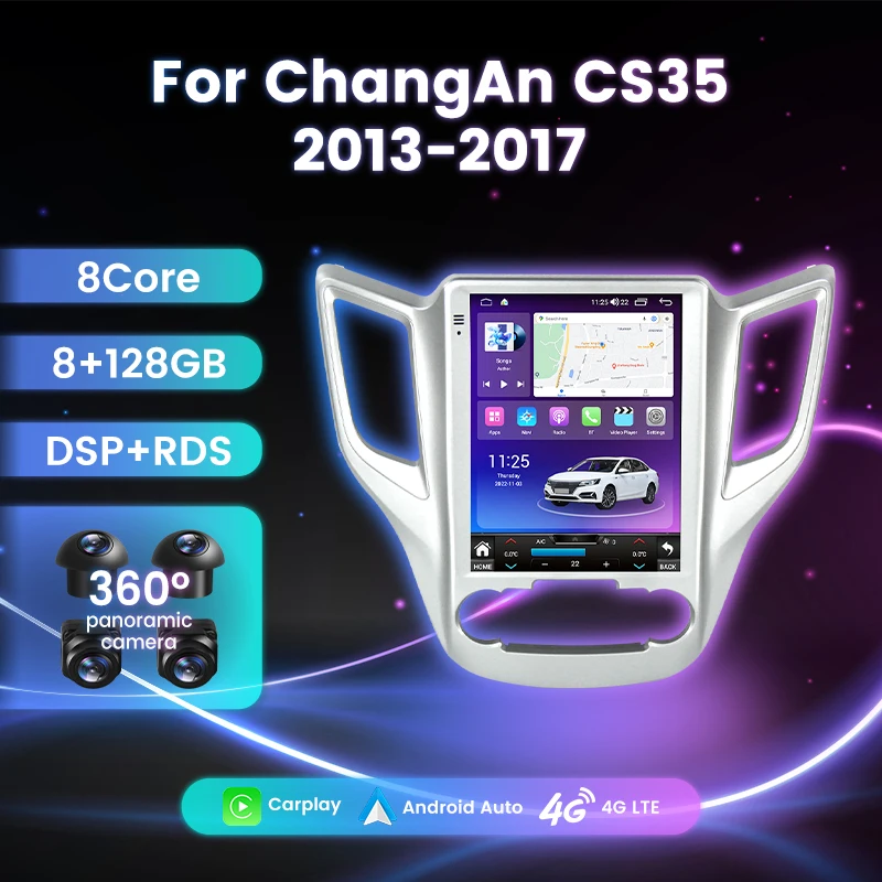 

Автомобильный мультимедийный плеер 2 DIN Smart Android Carplay для Changan CS35 2013 2014 2016 2015 2017, автомобильный радиоприемник с GPS-навигацией, 4G, Wi-Fi