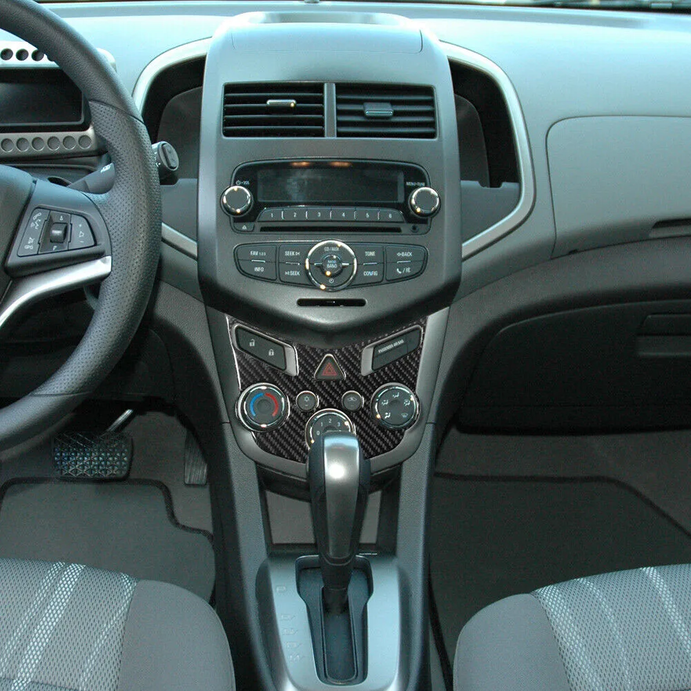 

Cover Trim Climate Control Car Accessories For Chevrolet For Sonic 12-16 Auto Interior Part Black Carbon Fiber
