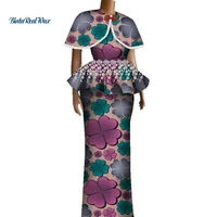 african applique top and skirts sets for women bazin riche traditional african women clothing 2 pieces skirts sets wy4829