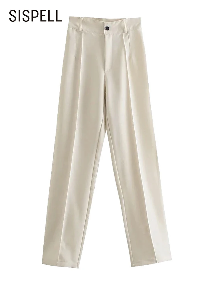 

SISPELL Loose Wide Leg Pants For Women High Waist Solid Minimalist Casual Wide Leg Pants Female Korean Fashion Clothes Style New