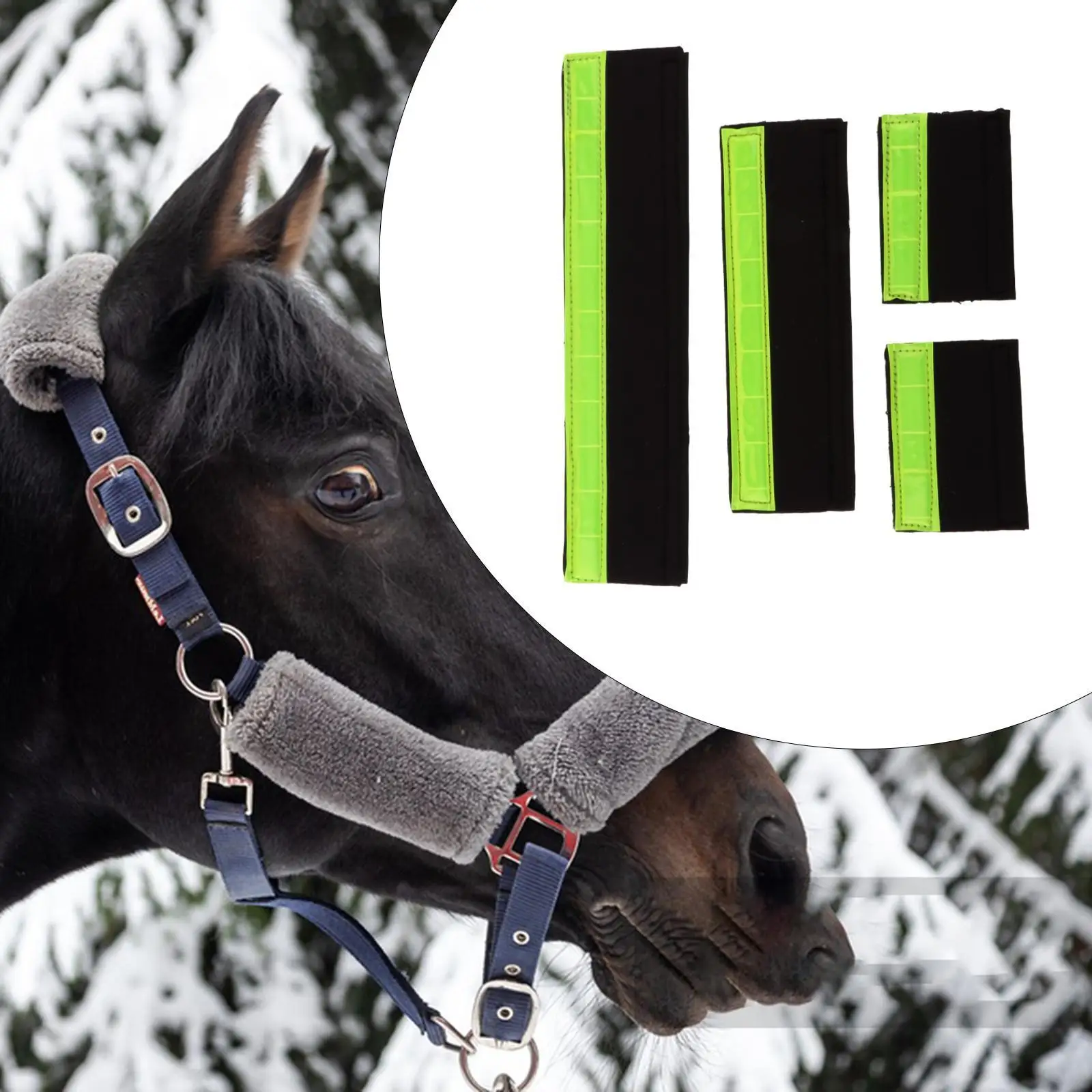 4 шт. защитный чехол для носовой полосы с подкладкой лошади и светоотражающими