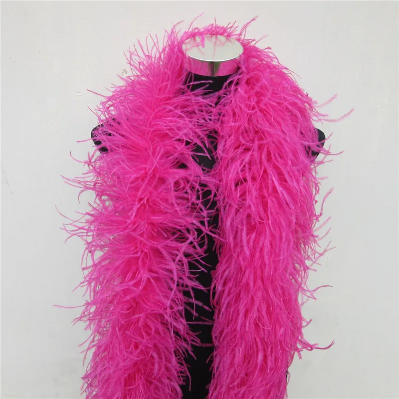 

6layer Beautiful Rose Fluffy Ostrich Feather Boa for Carnival Plumas De Faisan Accessories Plume Feathers for Crafts Plumas