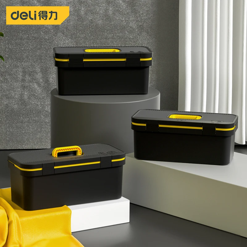 14/17 inch Black Tool Box Storage Portable Durable Organizer Tools Packaging Box Multifunction Electrician's Household Tool Case