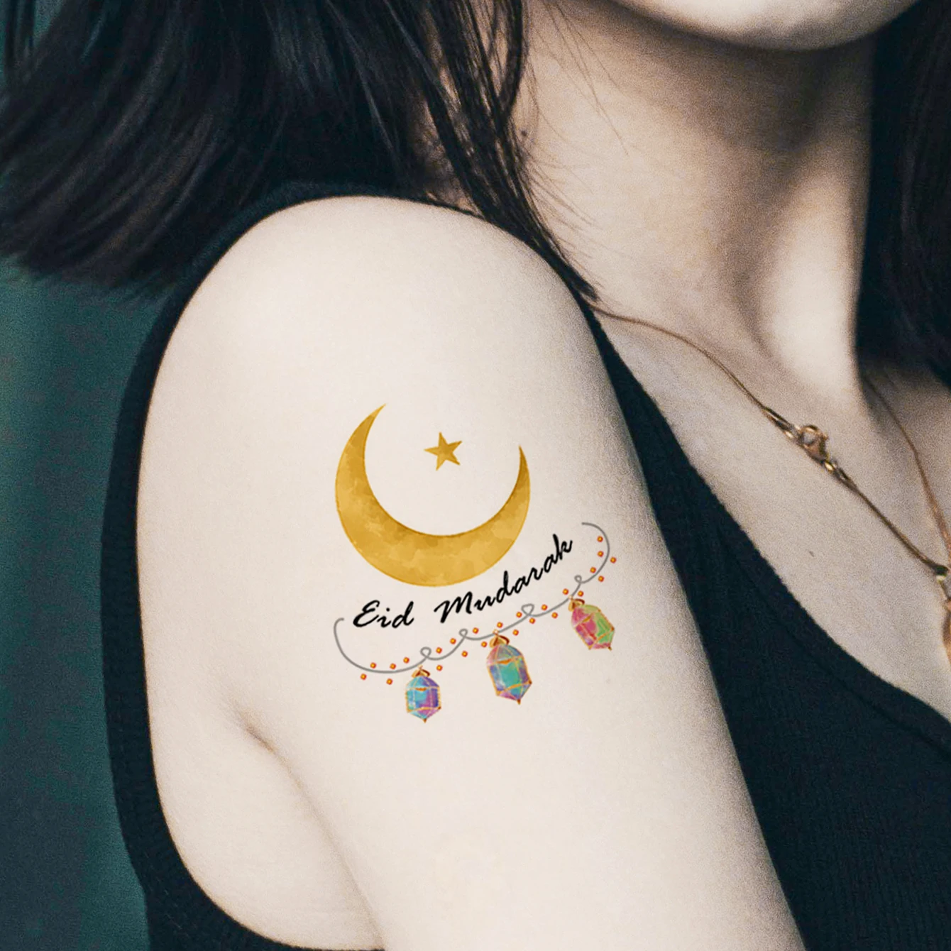 Водостойкие Временные Татуировки-наклейки 10 Шт. Яркая Луна Звезда Овца