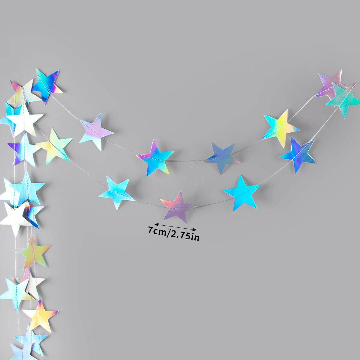 Лазерная серебряная бумажная звезда гирлянда WEIGAO
