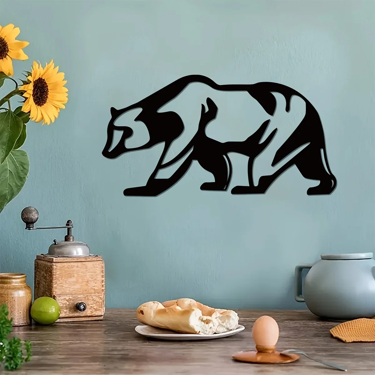 CIFbuy Металлические Настенные Рисунки 1 Шт. Медведь Тема Животного Офисный Декор