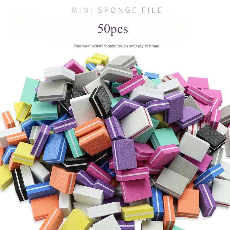 50 шт. профессиональный мини-буфер для дизайна ногтей 100/180 наждачная бумага