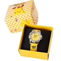 anime cartoon pokemon pikachu figure silicone printed strap boys girls quartz wrist watch toys with box kids birthday gift