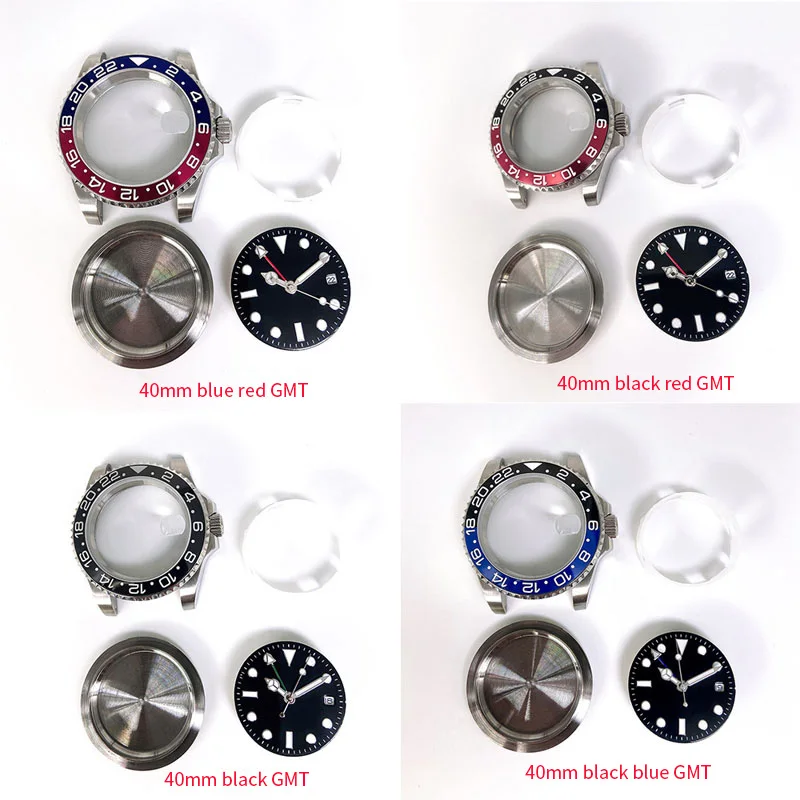 

Watch Accessories Stainless Steel GMT Case and Dial Set 40MM for ETA 2836 for MINGZHU 3804 2836 Movement