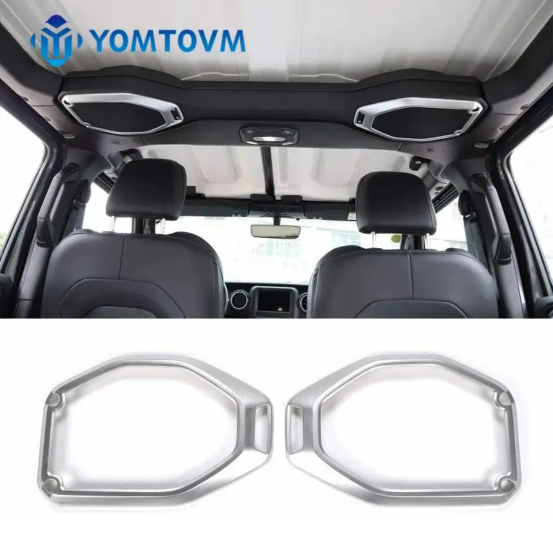 2PCS ABS Car Top Roof Speaker Audio Surround Cover Trim for 2018-2021 Jeep Wrangler JL JT  2020 Gladiator JT Trunk Auto Parts