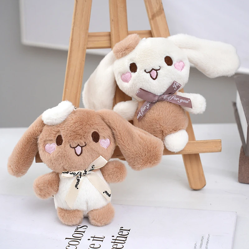 

Kawaii Anime Dog Rabbit Plush Toy Cartoon Creative Plush Doll Keychains 12cm Bunny Bag Pendant Charm For Girls Gift