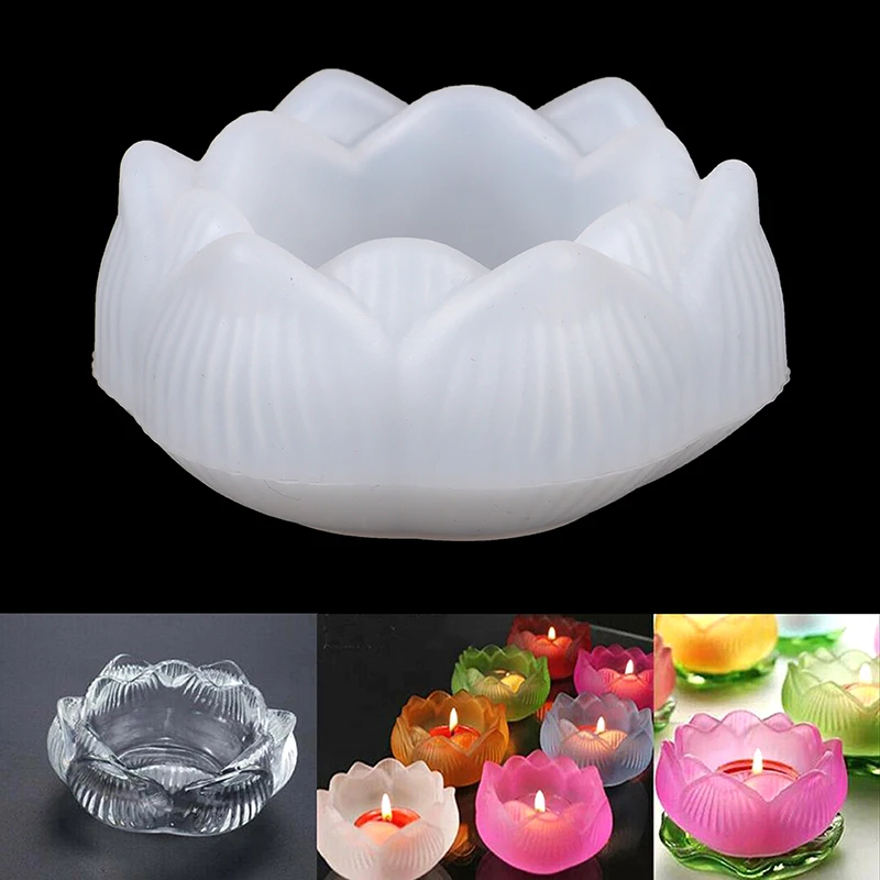 

1pc Transparent DIY Ashtray Mold Lotus Candle Holder Storage Box Mould Flower Pot Silicone Mold Crafts Making Handmade Mould