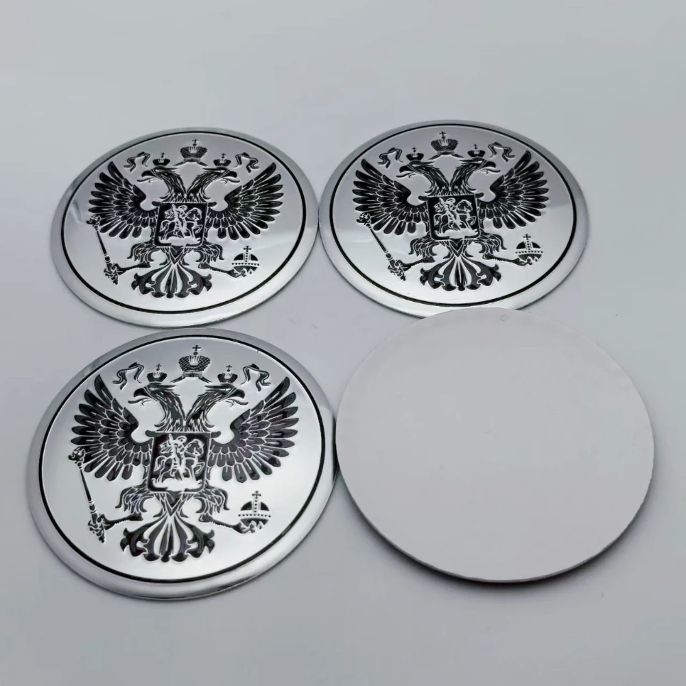 

4 шт., 56 мм, 60 мм, 65 мм, русский герб, логотип, эмблема, автомобильные наклейки, аксессуары для автомобильных колес, колпаки, значок, крышка ступицы, крышка