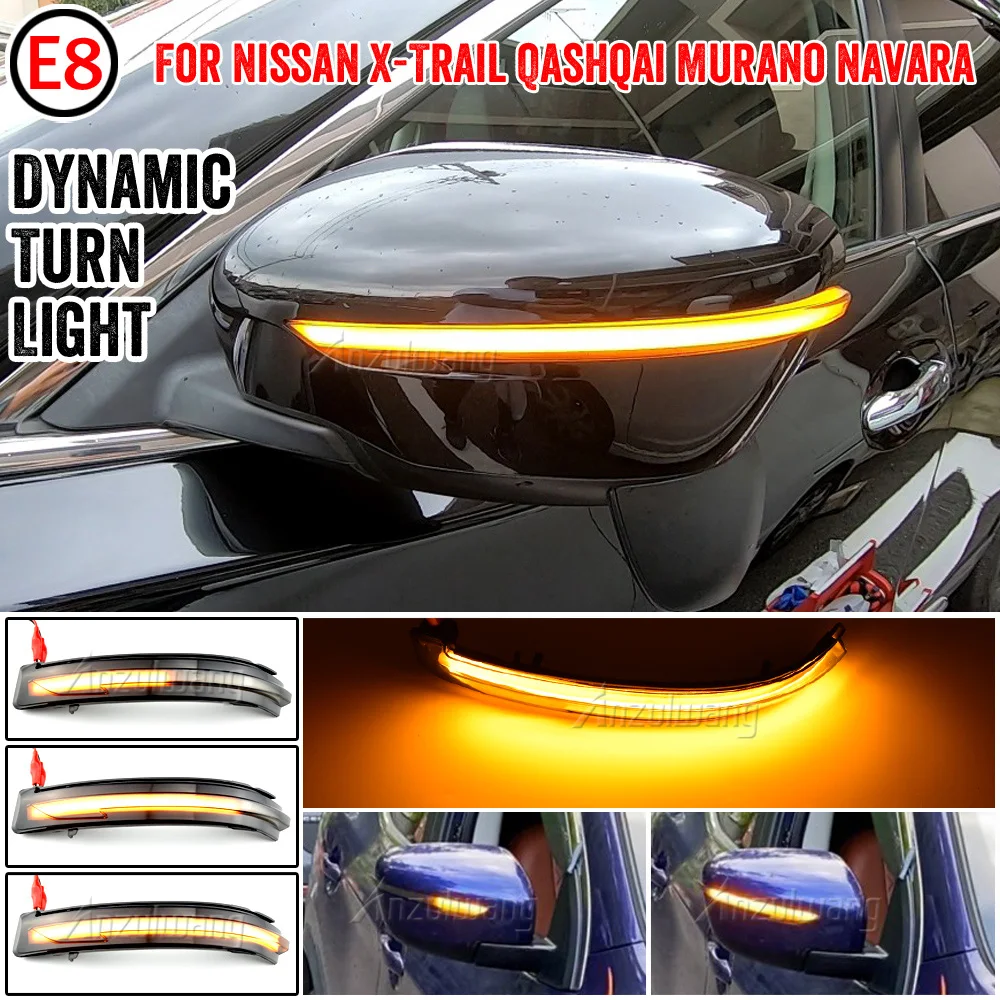 

Car Side Mirror Dynamic LED Turn Signal Light For Nissan Rogue X-Trail T32 Qashqai J11 2014+ Murano Z52 Pathfinder R52 2017+