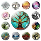 Дерево жизни 30 мм магнит на холодильник Священная Геометрия ручная работа дерево стеклянный купол магнитные наклейки на холодильник держатель для нот домашний декор