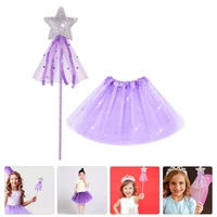 1 set fairy tutu dress girls cosplay fairy costume rope play fairy skirt fairy wand