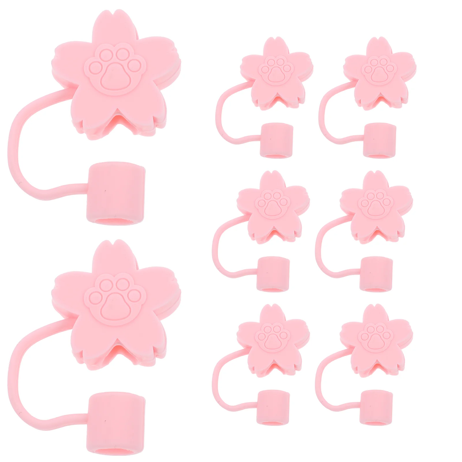 

8 Pcs Straw Dust Cap Tips Plug Reusable Covers Drinking Stainless Steel Tumbler Protector Party Silica Gel Lovely Design Child