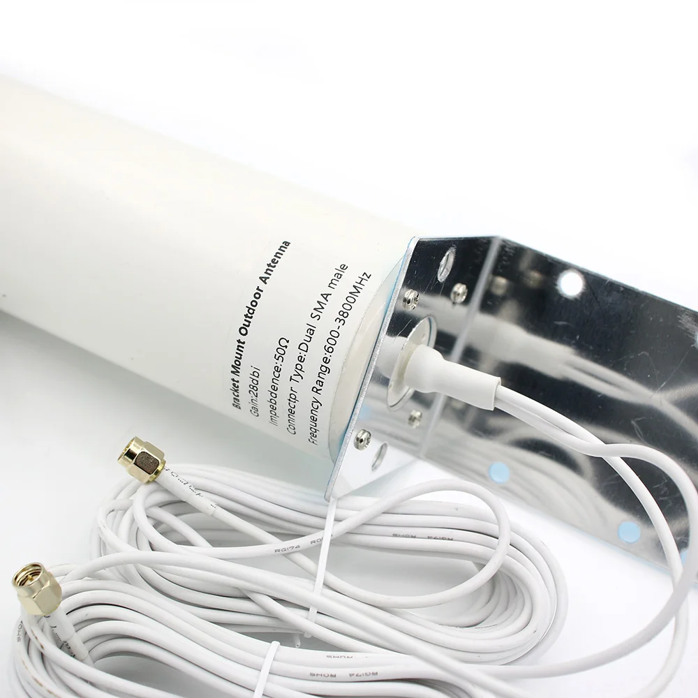 4G 5G Antenna Outdoor 698-3800MHz 28dBi SMA MAle Connector Onmi External Barrel Antenna for Wifi Router Modem Singal Booster