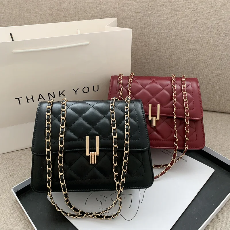 

New Arrival Women Messenger Handbag Hot Chain Bags Female Solid Color Flap Designer Croddbody Bag Internet Celebrity Recommend