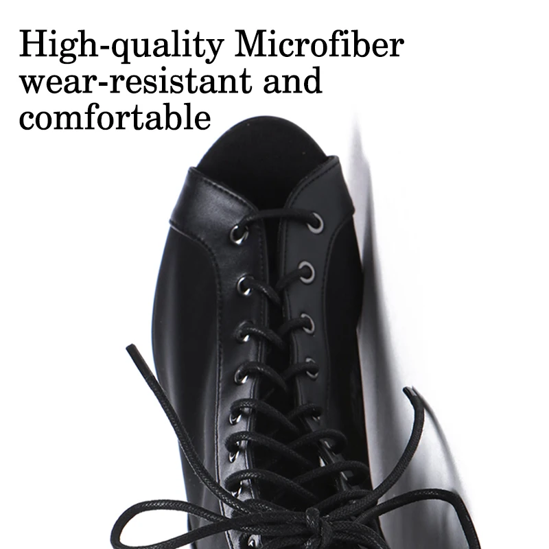 DKZSYIM Latin Dance Shoes Woman Girls High Top Ballroom Dancing Shoes Women High Heels Salsa Jazz Big Size 33-44 Dance Boots