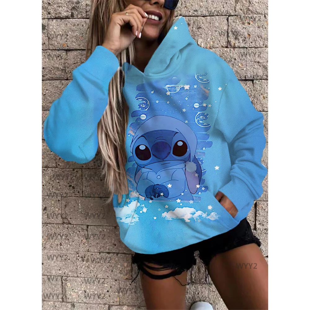 

Cartoon Female Sweatshirt Disney Harajuku Stitch Y2k Clothes Printed Hoodie Streetwear Women's Essential Hoodie Sweatshirt