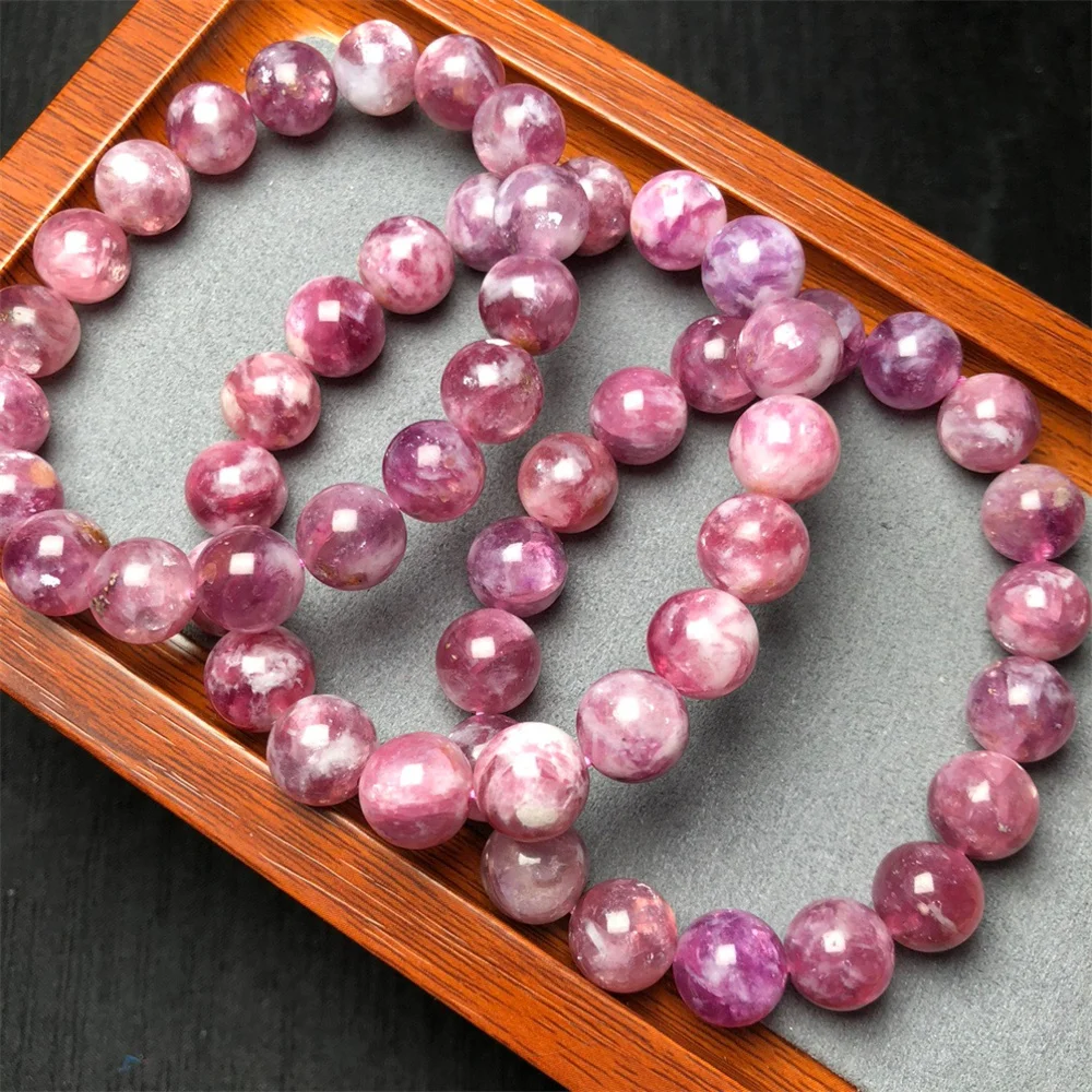 Женский браслет из натурального фиолетового изумруда 11 мм 1 шт.