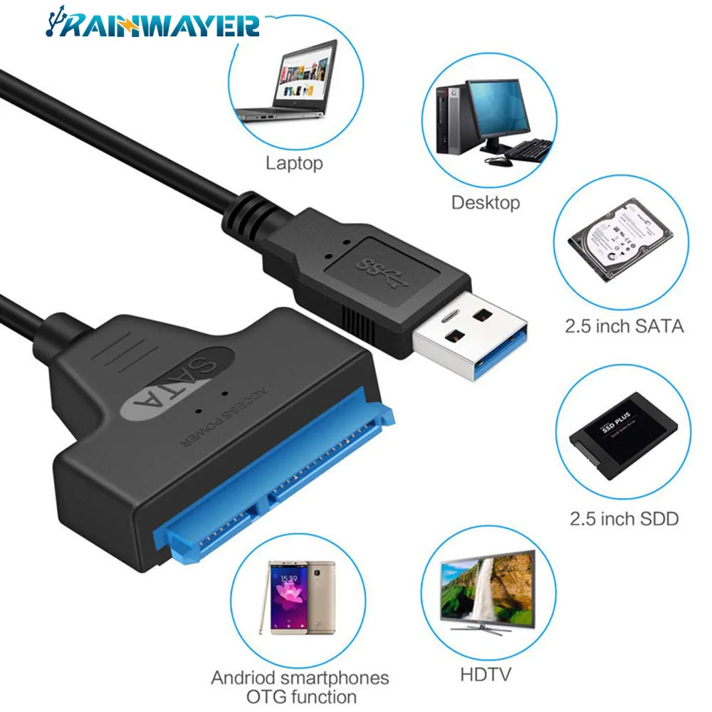 Кабель-конвертер USB 3 0 SATA адаптер Sata к 2 5 до 6 Гбит/с подключение дюйма HDD SSD жесткий