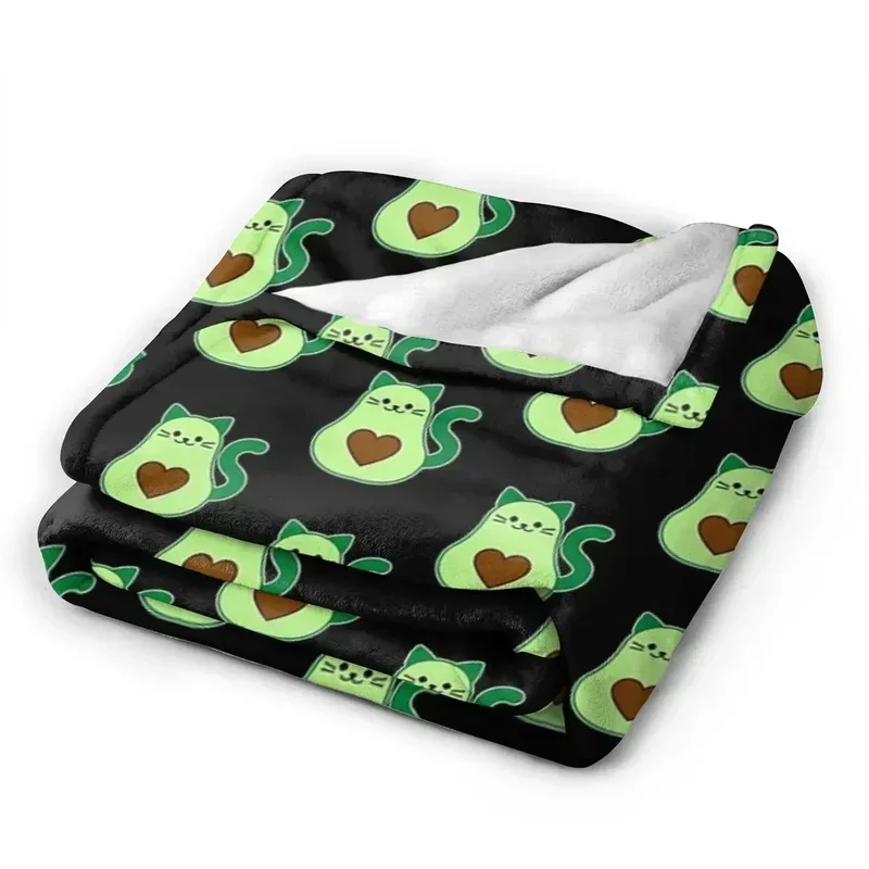 Одеяло с изображением кота-авокадо для любителей кошек популярное фланелевое