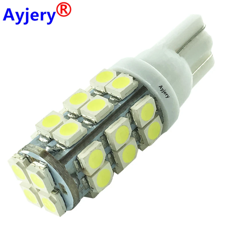 

AYJERY 100PCS/Lot T10 28 Smd Led 168 194 W5W 1210 3528 LED Wedge Bulbs Light Lamp DC12V White Reading Trunk Auto Car Led Light