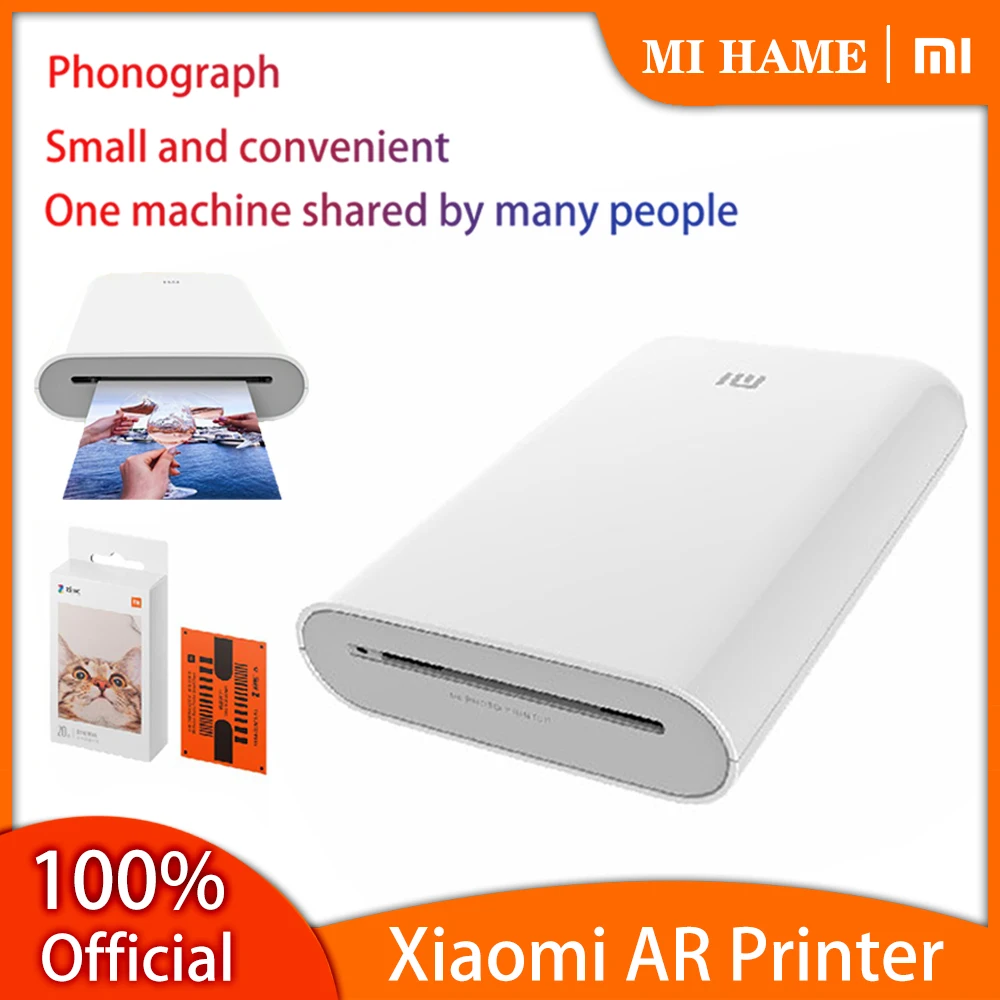 

High Quality Fast Ship Large Stock 100% Xiaomi ZINK Mini Pocket Printer /Paper set Фотопринтер Photo Print 3-inch Mijia APP Mi