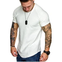 fashion mens t shirt for summer muscle gym workout athletic shirt cotton tee quick dry short sleeve top