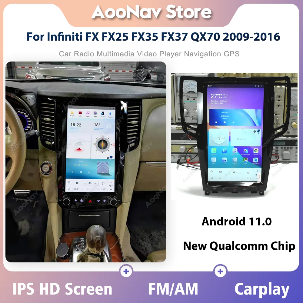 13.6 inch Qualcomm Car Stereo For Infiniti FX FX25 FX35 FX37 QX70 2009-2016 Android Radio Multimedia Player Wireless Carplay