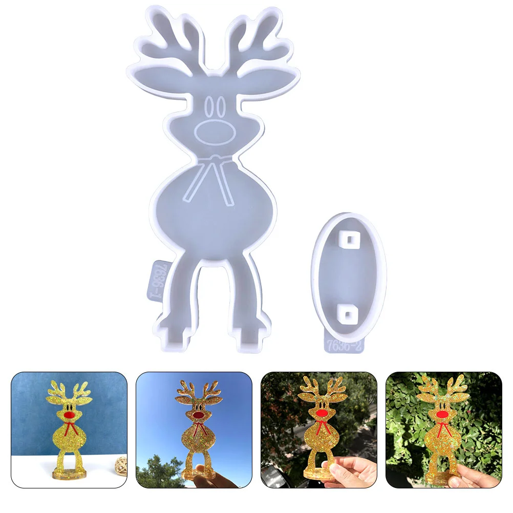 

Epoxy Mold Elk Ornament Handmade Crystals Decor Christmas Silicone Die DIY Silica Gel Manual Molds