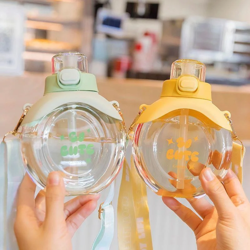 Круглая круглая бутылка для воды 480 мл милая девушка большая емкость уличная