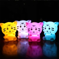 led table lamp cute tiger night light creative silicone desk lamp for baby childrens toy gifts bedroom bedside decor nightlight