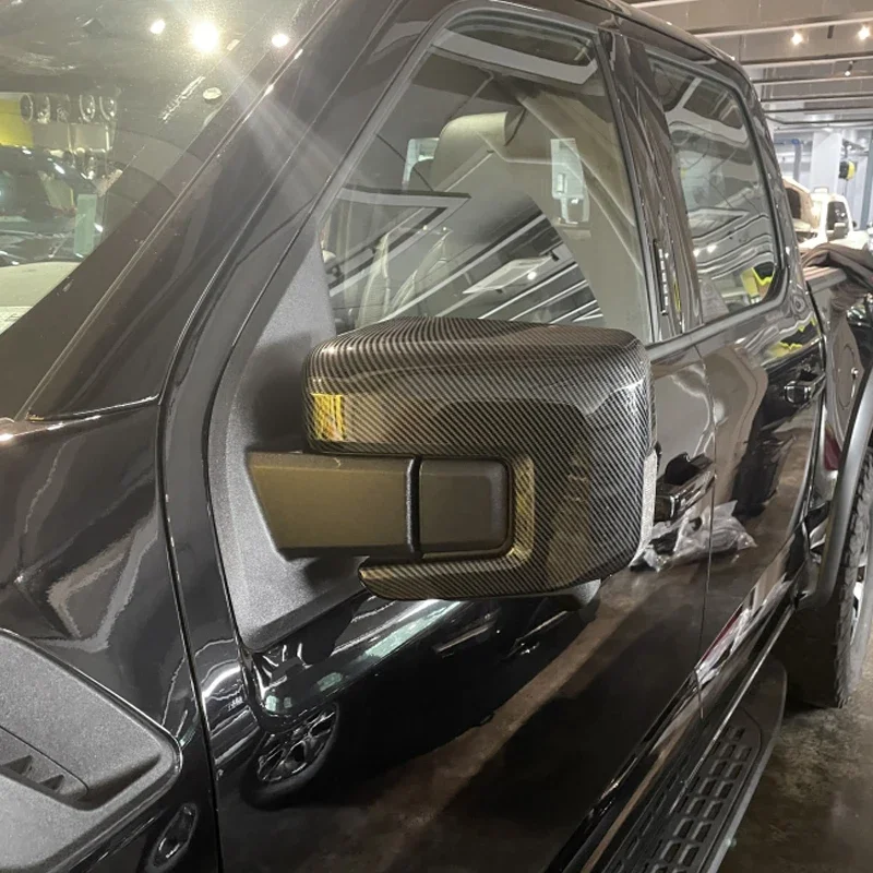 Фото Для Ford F150 F-150 2022 2023, ABS, передняя сторона автомобиля, левое и правое стекло заднего вида, накладка на зеркало, рамка, крышки заднего вида №3