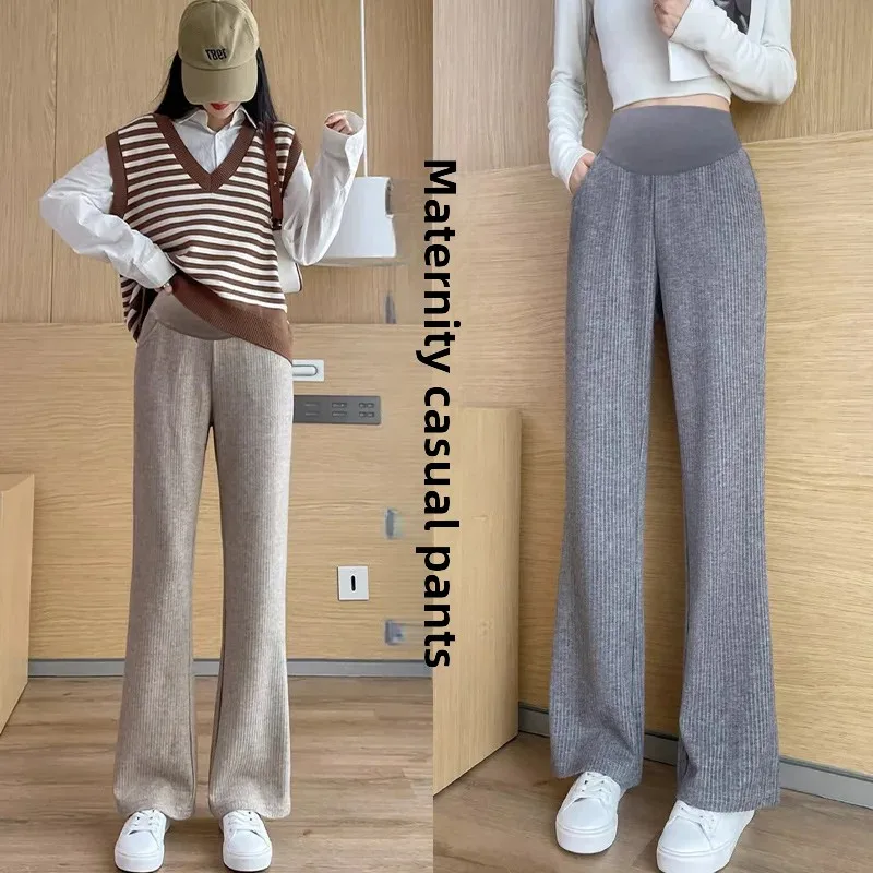 Брюки Microbell на флисовой подкладке для беременных осень-зима 2023 новый стиль