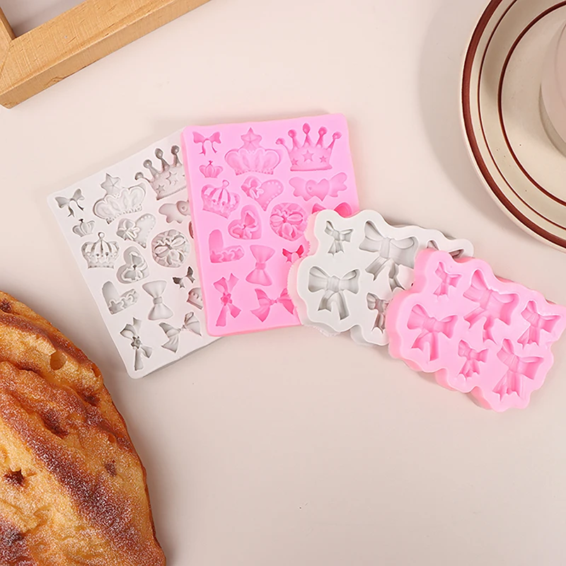 Корона в форме банта 3D помадка для торта силиконовая форма DIY формы из полимерной