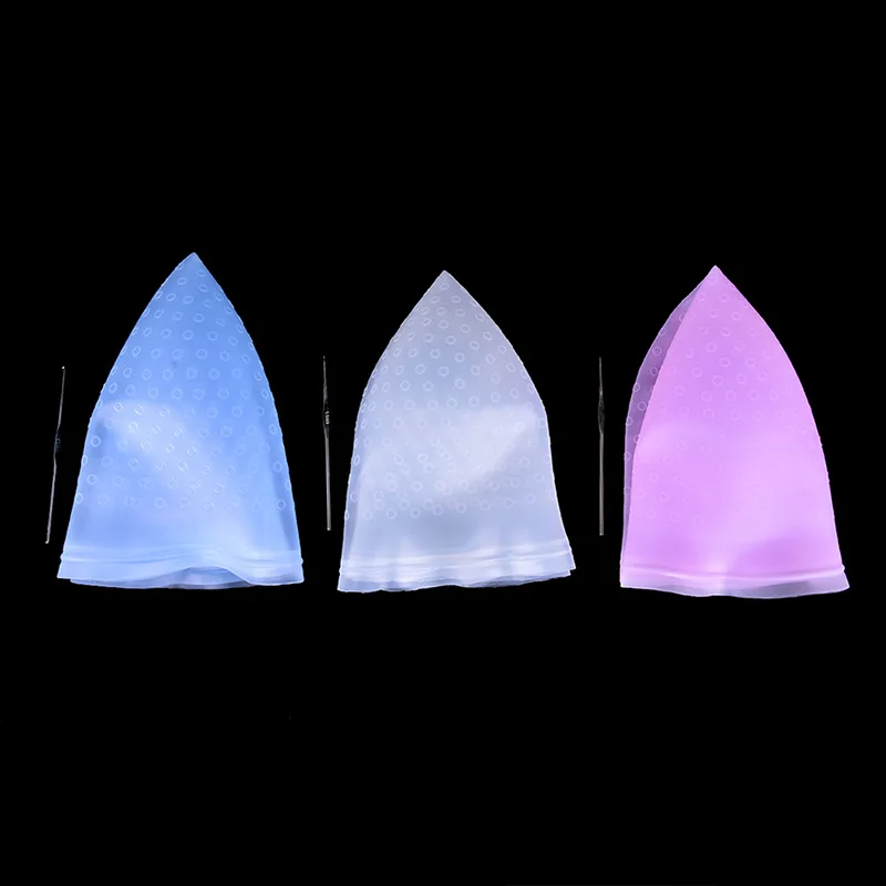 

Reusable Silicone Hair Staining Cap Multicolor Hair Dyeing Cap with Metal Hooks