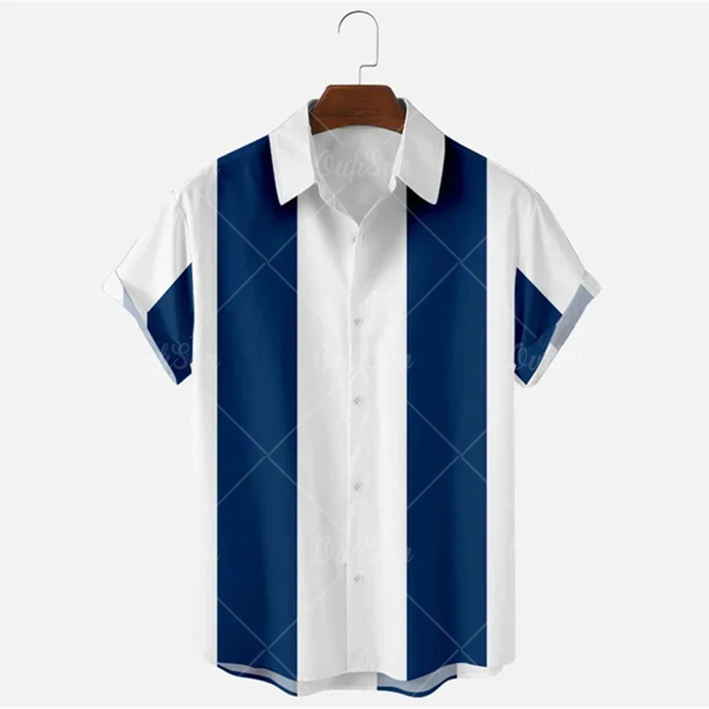 

2022 Summer New 3D Shirt Printed Men's Retro Ethnic Style Printed Loose Short Sleeve Stand Collar Casual Shirt