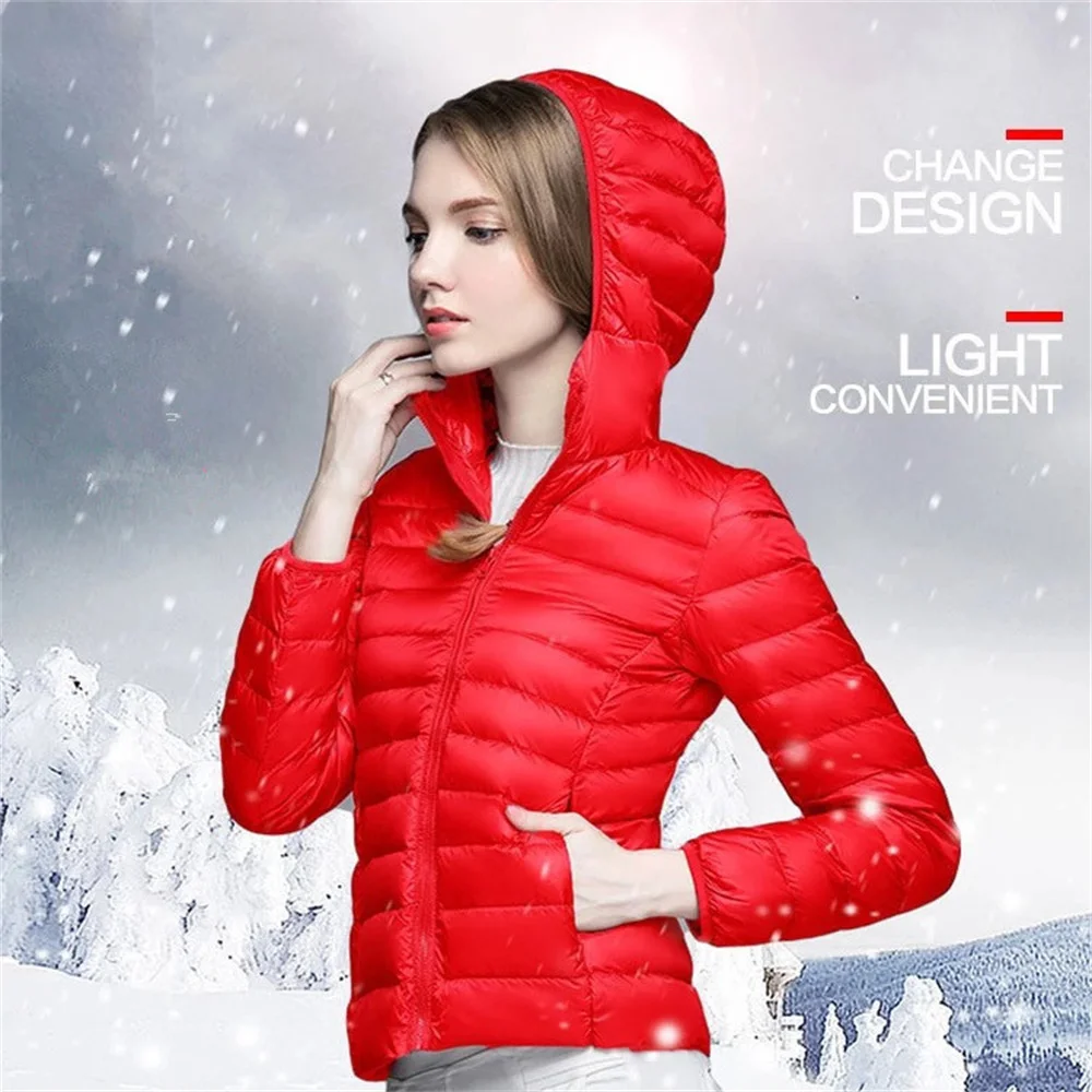 New Lightweight Warm Winter Coat Short Puffer Jacket Fur-trimmed Parka Hooded Puffer Coat Women's Fashion Quilted Down Jacket