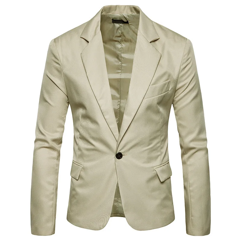

Men Slim Fit Office White Blazer Jacket Fashion Solid Mens Suit Jacket Korean Stylish Single Button Men Suit Costume Veste Homme