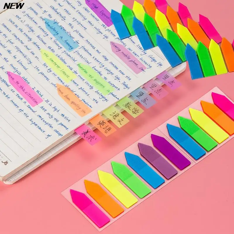 

100sheet Fluorescence colour Self Adhesive Memo Pad Sticky Notes Bookmark Marker Memo Sticker Paper Office School Supplies