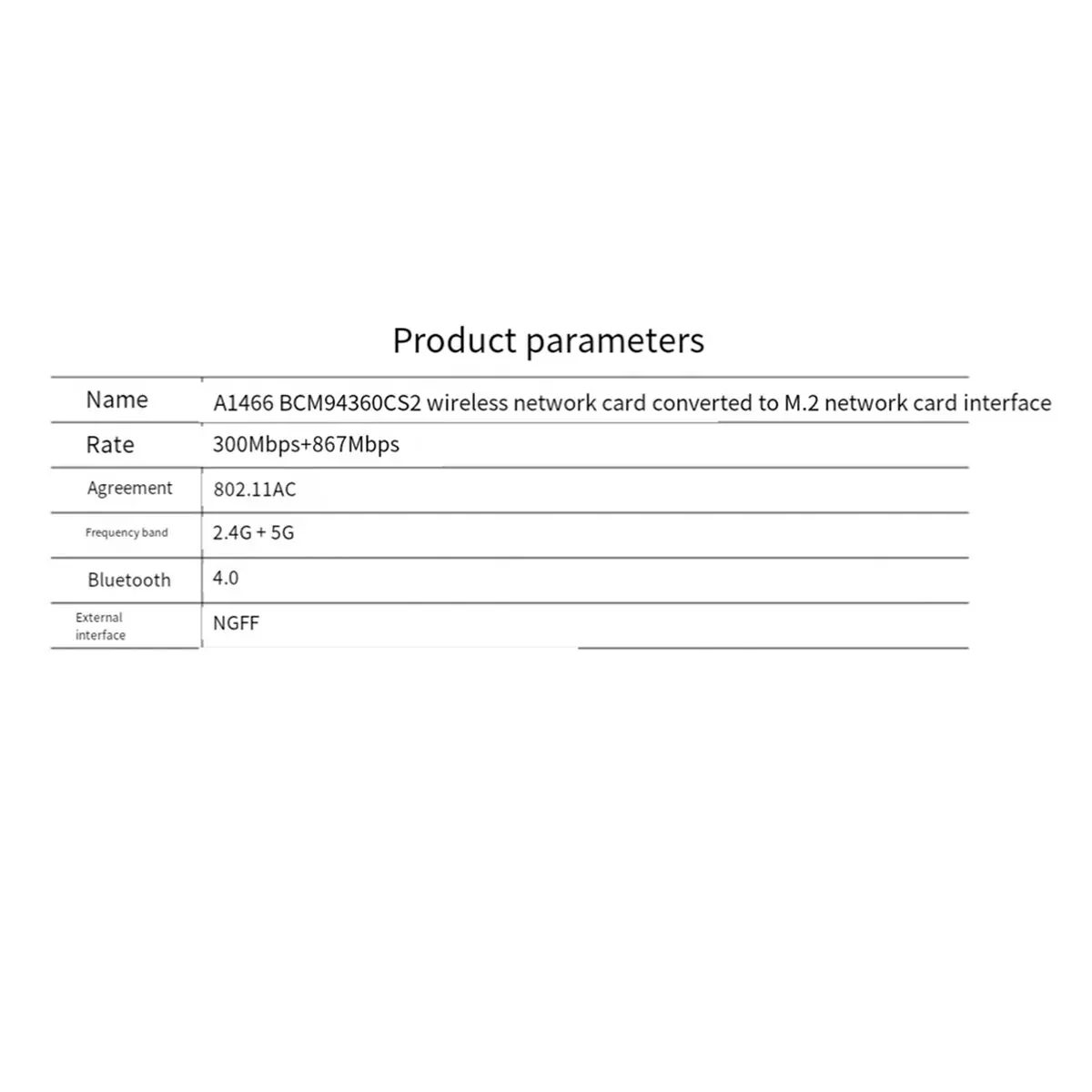 Мега-распродажа 618: Адаптер для беспроводной сетевой карты A1466 BCM94360CS2 на NGFF M.2 Key AE для Mac OS (art.: 3920db710235c) - 3920db710235c