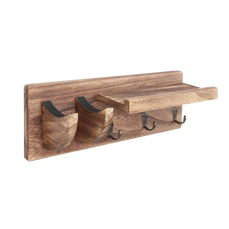 

Guitar Wall Hanger Guitar Holder Wall Mount Bracket Hanger Guitar Wood Hanging With Pick Holder And 3 Hooks Carbonized