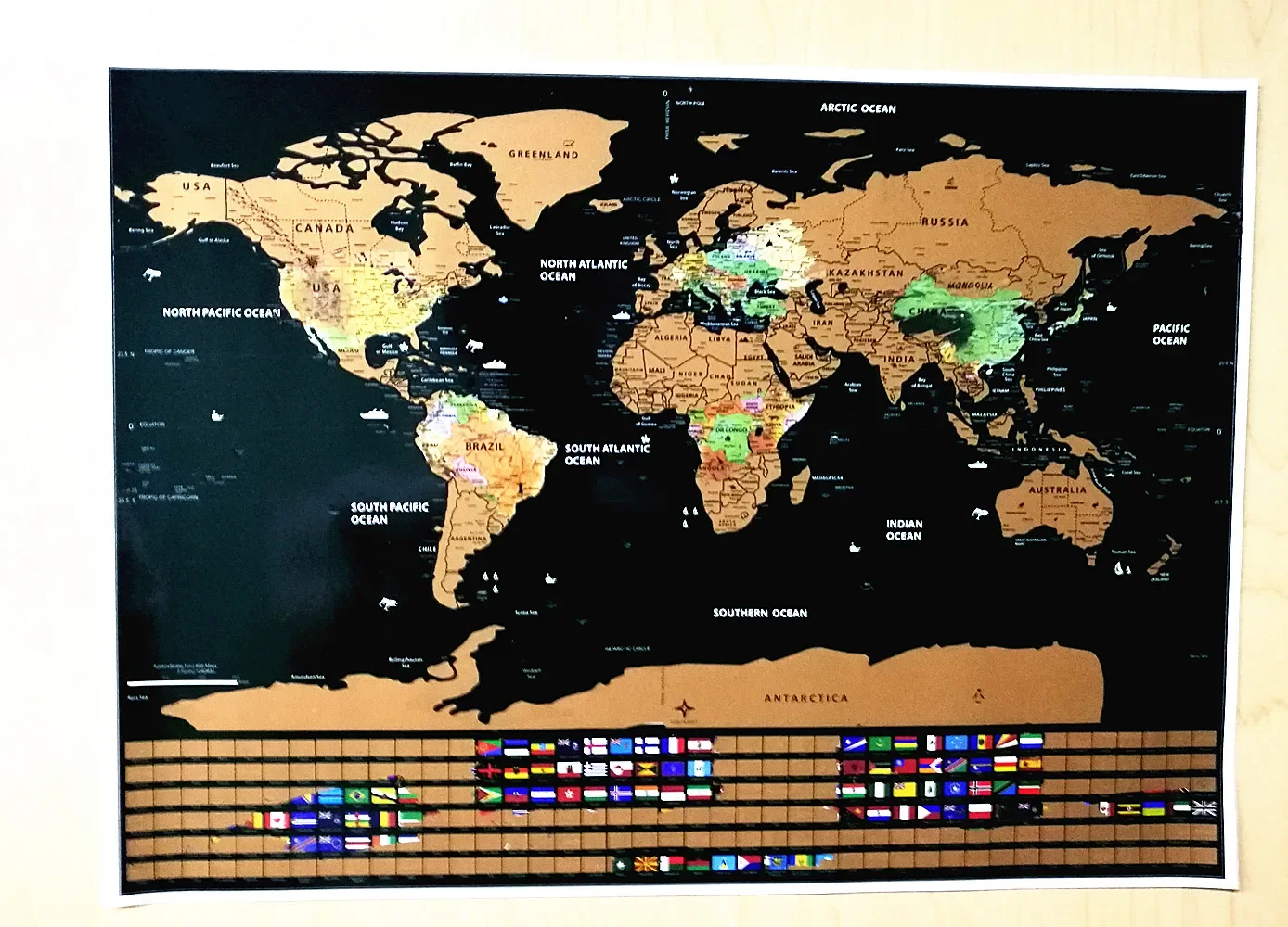 

Deluxe large size Scratch Map Personalized Scratch Map Mini Scratch Off Foil Layer Coating travel poster 59.4x82.5cm
