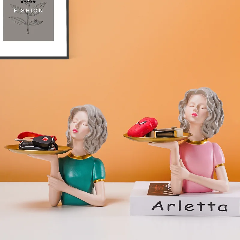 

Элегантные искусственные украшения из смолы в скандинавском стиле, бокс для хранения ключей для гостиной и офиса, аксессуары для украшения ...