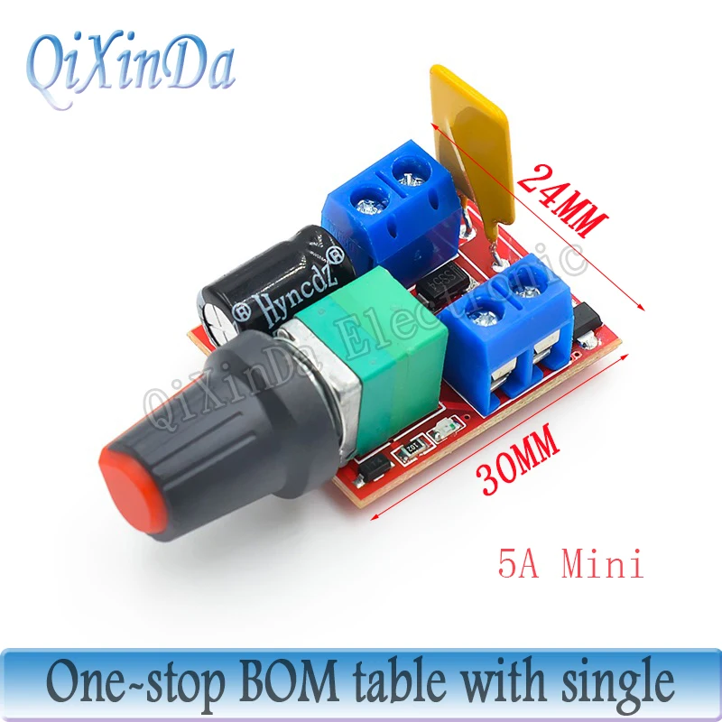 Mini 5A 90W PWM 12V Φ Модуль 4 5 V-35V Регулируемый регулятор скорости переключатель