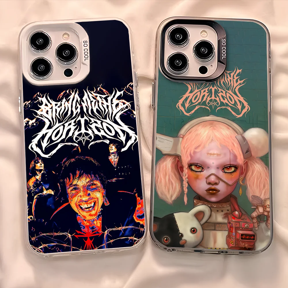 Фото Чехол для телефона Band Bring me the H-horizon для Samsung Galaxy S25 S24 A55 A54 Ultra Plus Fe с гальваническим покрытием IMD Laser Color Cover №2